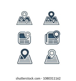 newpaper location icon set