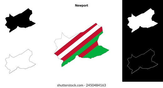 Conjunto de mapas de esquema en blanco de Newport