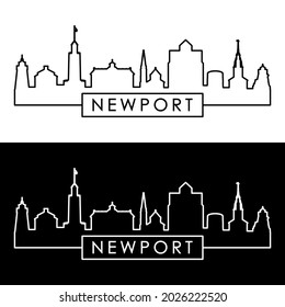 Newport Skyline. Linear Style. Editable Vector File.