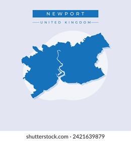 Newport (United Kingdom, Wales, Cymru, Principal areas of Wales) map vector illustration, scribble sketch City a County Newport map