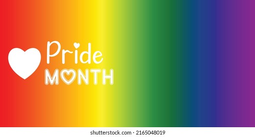 NEWPride Gradient Background and LGBTQ Pride Flag Colours HEART PRIDE MONTH