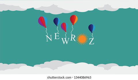 Newroz Kurdish new year origami vector