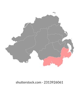 Newry, Mourne and Down map, administrative district of Northern Ireland. Vector illustration.