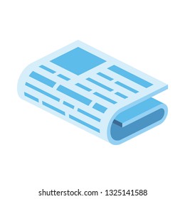 News 3d vector icon isometric pink and blue color minimalism illustrate