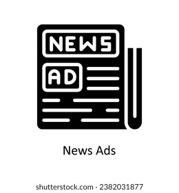 News Ads vector solid  Design illustration. Symbol on White background EPS 10 File 