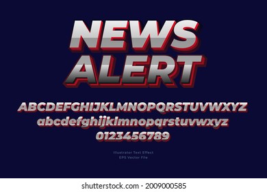 News alert editable 3D text effect and text style