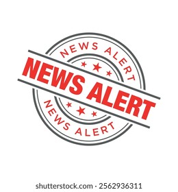 News Alert Rubber Stamp Vector Template