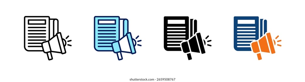 News All In One Icon Multi Styles Vector Set