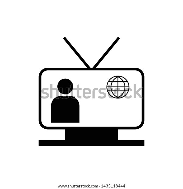 ニュースアンカーの黒いアイコン アナウンサーのシンボルはテレビでそのニュースを読んでいる テレビアンカーの黒いシルエット ベクター画像 のベクター画像素材 ロイヤリティフリー