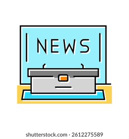 news anchor desk media color icon vector. news anchor desk media sign. isolated symbol illustration