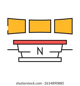 news anchor desk media line icon vector. news anchor desk media sign. isolated symbol illustration