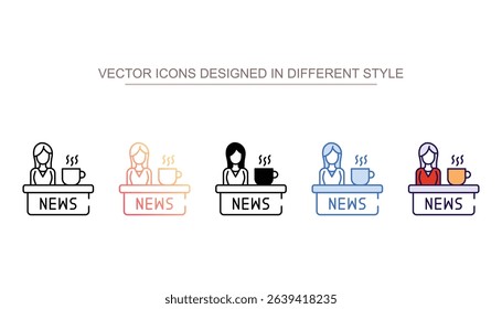 News Anchor icon design with white background stock illustration