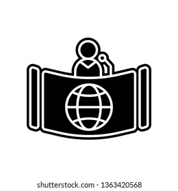 news anchor icon. Element of Media, Press for mobile concept and web apps icon. Glyph, flat icon for website design and development, app development