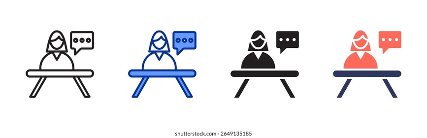 News Anchor icon sheet multiple style collection