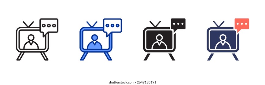 News Anchor icon sheet multiple style collection
