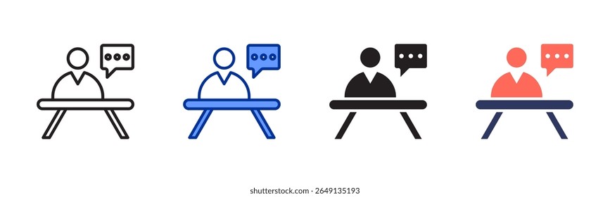 News Anchor icon sheet multiple style collection
