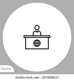 News Anchor Icon Sign Vector,Symbol, Logo Illustration For Web And Mobile