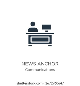 News anchor icon vector. Trendy flat news anchor icon from communications collection isolated on white background. Vector illustration can be used for web and mobile graphic design, logo, eps10