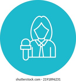News Anchor line circle icon vector image. Can also be used for web apps, mobile apps and print media.