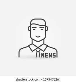 News Anchor Or Reporter Vector Man Concept Icon Or Symbol In Outline Style