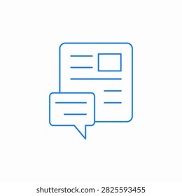 news article comment icon sign vector
