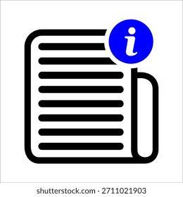 Noticias Artículo Info Icono Diseño de Ilustración vectorial