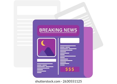News article, journalist and news illustration