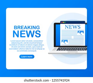 News background, breaking news, vector infographic with theme. Vector stock illustration.