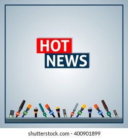 News background with microphones. Eps 10