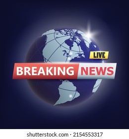 News background with planet. Banner. Vector illustration.