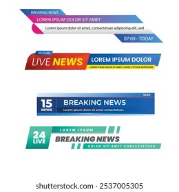 News badges. Newspaper and magazine braking latest and hot news stickers. Vector announcement geometric concept banners headline flat image