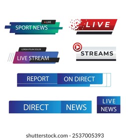 News badges. Newspaper and magazine braking latest and hot news stickers. Vector announcement geometric concept banners headline flat image