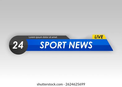 News banner with digital blue background and abstract geometric pattern for television or media communication showing modern gradient design with motion template and breaking headline illustration

