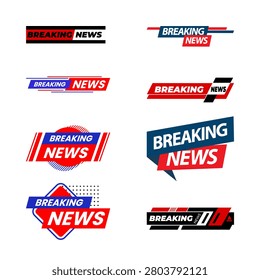 News Banners, Broadcast Labels. Breaking Collection