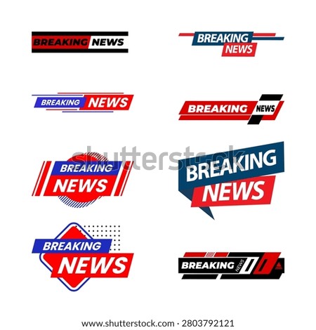 News Banners, Broadcast Labels. Breaking Collection