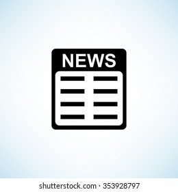 news -  black vector icon