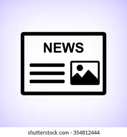 news -  black vector icon