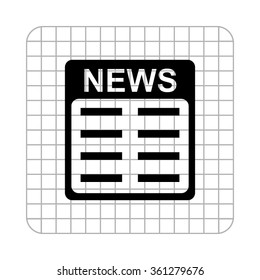 news -  black vector icon