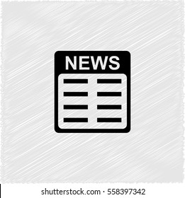 news  - black vector icon