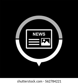 news -  black vector icon