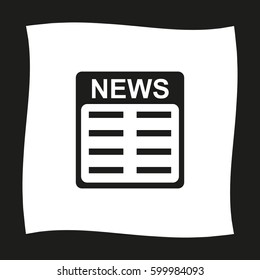 news -  black vector icon
