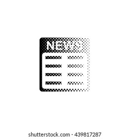 news - black vector icon;  halftone illustration
