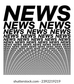 News black and white card composed of big amount of decreased words. Booklet with microtext for wallpaper usage. Vector illustration.