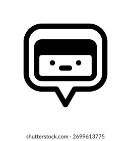 Bota de notícias. Ícone de vetor de traçado com contorno e detalhes preenchidos em preto.