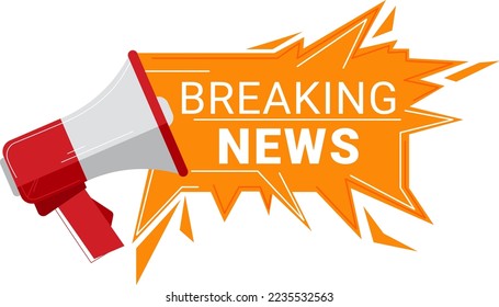 News breaking, internet text, noisy headline, modern concept broadcast, flare television, design, flat style vector illustration.