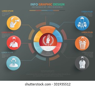 News and businessman info graphic design, clean vector
