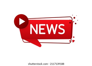 News button on white background. Flat button. Vector flat design. Concept news update. Business concept