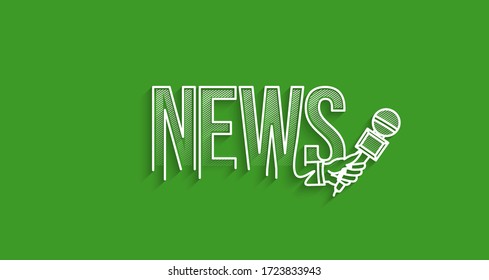 News Calligraphic line art Text shopping poster vector illustration Design.