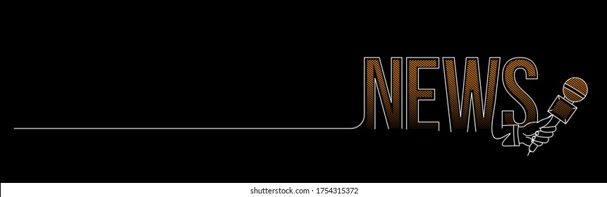 News Calligraphic line art Text shopping poster vector illustration Design.