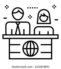 News channel line  icon design 